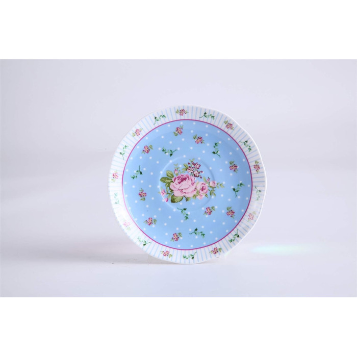 Порцеляновий чайник і чашка London Boutique Vintage Victoria, у подарунковій коробці, кераміка, 15x15 см, синій