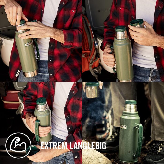Термос Stanley Classic Legendary, нержавіюча сталь, 1 л, 24-32 год тримає тепло/холод, BPA Free, кришка-чашка, для напоїв, для подорожей