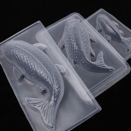 Форма для желе та шоколаду EORTA 3D, 3 шт, рибки, прозорий PP, для цукерок, мусу, мастики, декору тортів, рукоділля