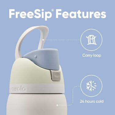 Owala FreeSip ізольована пляшка для води з нержавіючої сталі зі соломинкою, 1,2 л, BPA-free, для спорту та подорожей, колір Dreamy Field (Iced Breeze)