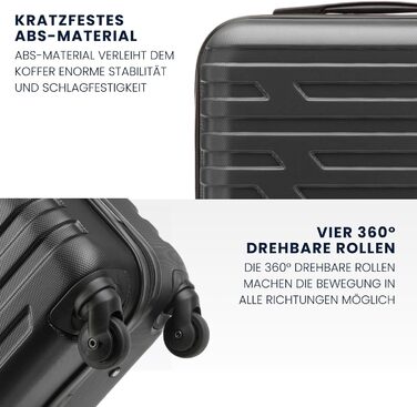 Валіза WITTCHEN A-line II для ручної поклажі, жорсткий корпус ABS, розмір S, сіра – кабінний чемодан на колесах, міцний та якісний