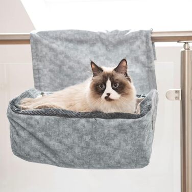 Лежак на батарею для котів XXL, підвісне місце для великих котів, гамаки для радіатора, світло-сірий