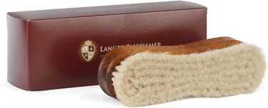 Langer & Messmer Преміум щітка для взуття з козячої шерсті для полірування – професійна полірувальна щітка для догляду за взуттям, взуттєва щітка майстерної якості