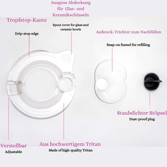 Захисний кожух Profi-Spritzschutz Kitty 'Zuhälter' для KitchenAid 4,3-4,8 л, сумісний з металевими, скляними, керамічними та дерев'яними чашами