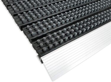 Алюмінієвий килимок для входу Astra Super Brush, брудозахисний, сірий, 40x60 см, надміцний, нековзкий, для вулиці та приміщення