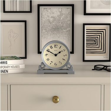 Салонний настільний годинник JONES CLOCKS, класичний подвійний дизайн, зелений, сучасний стиль для столу, полиці чи тумбочки (морський колір)