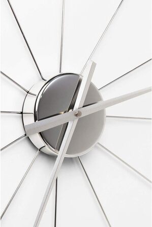 Настінний годинник Kare Design Like Umbrella 100 см, сучасний, мінімалістичний, алюмінієва рама, круглий, сріблястий