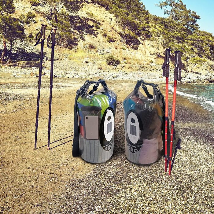 Водонепроникний рюкзак-мішок Dry Bag 20 л із Bluetooth-колонкою для каякінгу, туризму, човна, рафтингу