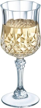 Набір келихів для вина Cristal d'Arques Paris Longchamp 25cl, 6 шт, прозорі, Kwarx, підвищена міцність, блиск та прозорість