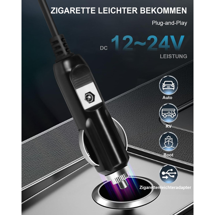 Портативний душ AUTOPkio 12V для кемпінгу, покращена помпа, підключення Plug-and-Play, для авто, подорожей, миття машин, без розпилювача