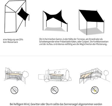 Сонцезахисний тент WOLTU 5x7 м, прямокутний, HDPE, 85% UV захист, водопроникний, дихаючий