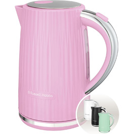 Електрочайник Russell Hobbs Eden 1,7 л 2400 Вт, білий, з нержавіючої сталі, знімний фільтр від накипу, індикатор рівня води, кнопка відкриття кришки, без BPA