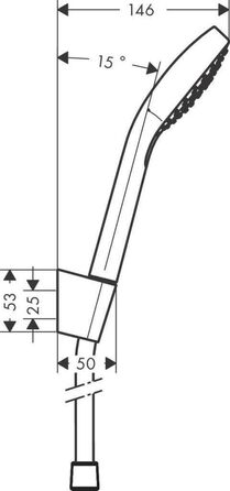 Душова лійка hansgrohe Croma Select E, 3 режими, білий/хром, з тримачем і шлангом 1,25 м