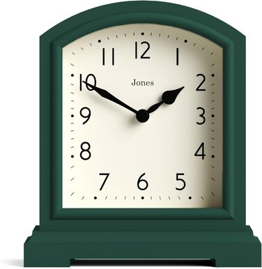 Настільний годинник JONES CLOCKS® Tavern, класичний дизайн, для каміну, спальні, вітальні, офісу, зелений, компактний
