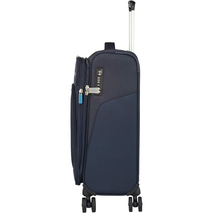 Валіза American Tourister Summerfunk синя, 79 см, 119 л, поліестер, на 4 колесах, розширювана, дорожня сумка для подорожей