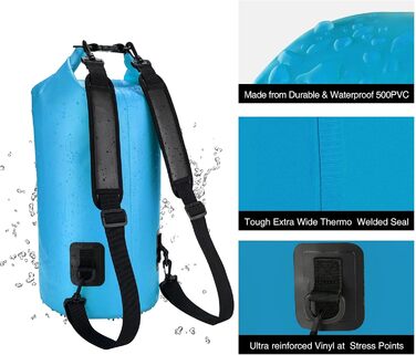 Водонепроникний рюкзак-мішок Piscifun Dry Bag 5–40 л з чохлом для телефону для човнів, каякінгу, риболовлі