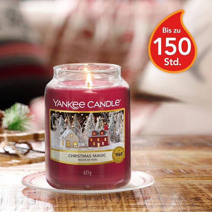 Ароматична свічка Yankee Candle у склі Christmas Cookie, велика, до 150 годин горіння, ідеальний подарунок для жінок