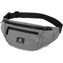 Унісекс поясна сумка для чоловіків і жінок Bauchtasche, водовідштовхувальна гаманцева сумка для фестивалів, кемпінгу, спорту, подорожей і походів, карбон-сірий
