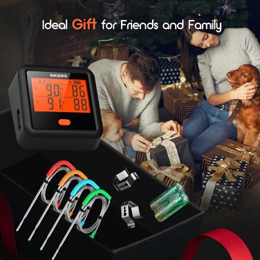 Цифровий термометр для гриля Inkbird IDT-34C з Bluetooth, бездротовий термометр для м'яса та духовки, сигнал тривоги температури, 45 м радіус дії, для гриля, випікання, BBQ