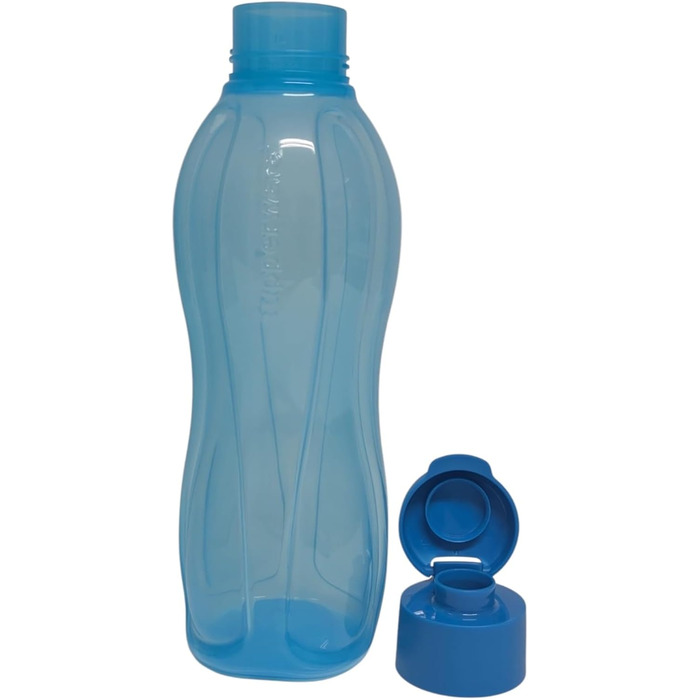 Пляшка для води Tupperware Eco To Go 1 л, бірюзова, з кришкою Flip Top, екологічна пластикова