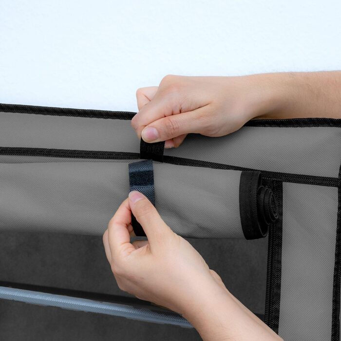 Тканинна шафа INTIRILIFE з блискавкою 170x58x28 см, 9 полиць, для одягу та взуття, розкладна, для кемпінгу, сірий