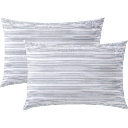 Комплект наволочок Nautica Beaux Stripe, 2 шт., бавовняний перкаль, синій, для дому, 50,8x76,2 см