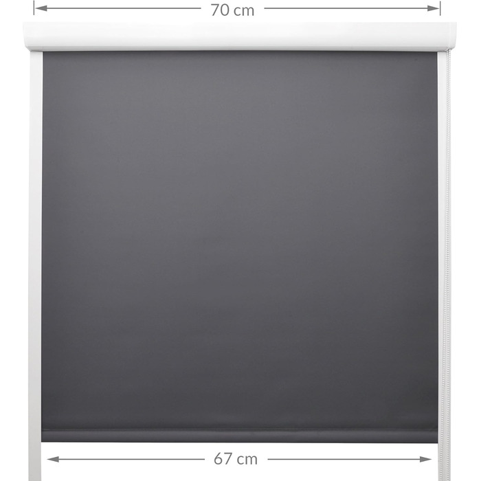 Рулонна штора з напрямними SolReflect K24 60x175 см – повне затемнення, термоштора, монтаж без свердління, антрацит