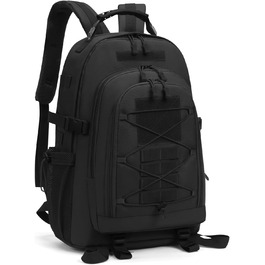 Тактичний рюкзак Molle 35/40 л, водонепроникний, для мотоциклістів, туризму, школи, з USB-портом, чорний