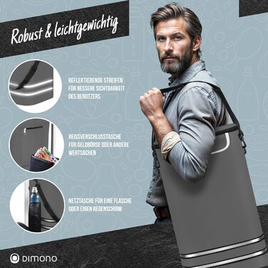 Сумка-візок Dimono Rolltex 3в1 для покупок, 56 л, з термовідділенням, складана, сіра