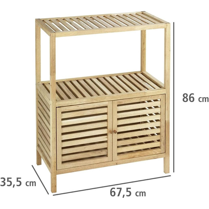 Стілець WENKO Norway з масиву горіха, скандинавський стиль, лакований, 40x46x30 см, натуральний, з полицею та 2 дверцятами