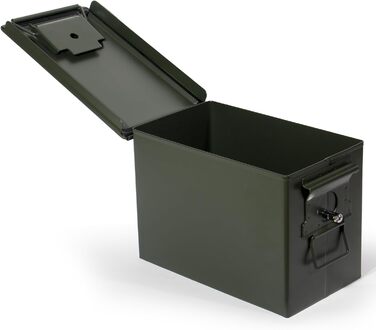 Металева ящик-скриня для зберігання, Munitionskiste US Ammo Box, патронна коробка для акумуляторів та боєприпасів, з замком, 28/30 см