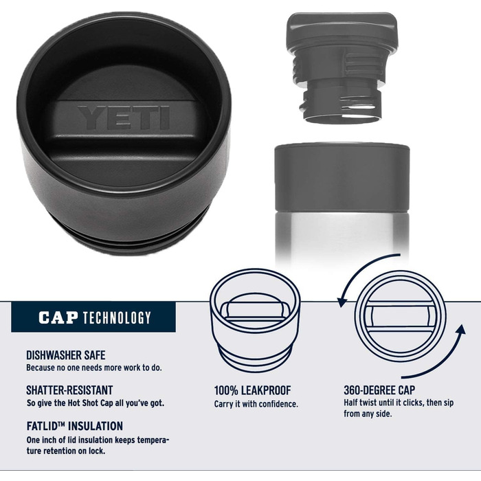 Термос-бутилка YETI Rambler 532 мл з кришкою Hotshot, чорна