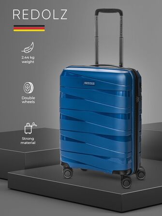 Жорсткий кабінний чемодан-тролей 40x20x55 см з поліпропілену, 4 колеса, TSA-замок, легкий, для ручної поклажі