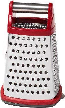 Тертка KitchenAid KN300OSERA Gourmet 4-стороння, з нержавіючої сталі, з контейнером на 3 чашки, мірними позначками, для дрібного, середнього та крупного натирання, підходить для посудомийної машини, Empire