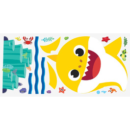 Наліпки RoomMates Baby Shark для дитячої кімнати, жовті, знімні