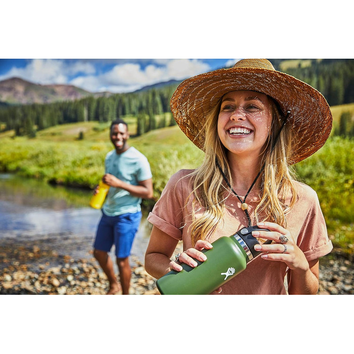 Термос-гідрофляга HYDRO FLASK 1180 мл із нержавіючої сталі, ізольована спортивна пляшка для води з герметичною кришкою та ремінцем, підходить для посудомийної машини, колір Fog