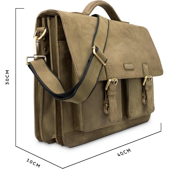 Шкіряна сумка-портфель LEABAGS для ноутбука 15