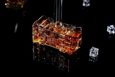 Декантер для віскі Thor's Hammer 400 мл, прозорий, ручна робота, карафа для віскі, бренді, бурбону, скотчу та напоїв