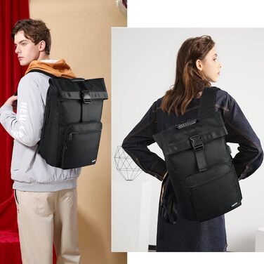 Міський рюкзак YAMTION Rolltop 17'' для чоловіків і жінок, універсальний для школи, університету, спорту, подорожей, велосипеду, підлітків