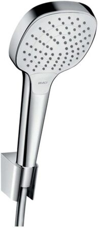 Душова лійка hansgrohe Croma Select E, 3 режими, біла/хром, з тримачем і шлангом 1,6 м