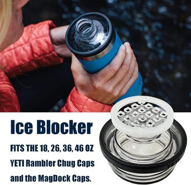 Блокатор льоду для пляшок Yeti Rambler, 2 шт, запобігає потраплянню кубиків та дробленого льоду в напій, сумісний з пляшками 18/26/1020 мл