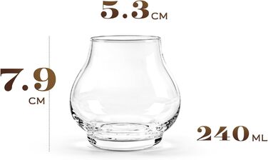 Набір келихів для коньяку та бренді GLASSIQUE CADEAU 240 мл, 4 шт, кришталеві, для дегустації, без ніжки, подарунковий комплект, придатні для миття в посудомийній машині