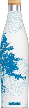 Термос-бутилка SIGG Meridian Sumatra Tree 0,5 л, нержавіюча сталь 18/8, подвійні стінки, бамбукова кришка, герметична, без BPA та пластику