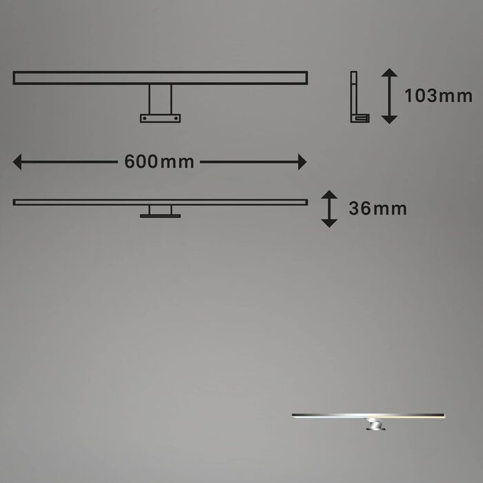 Світильник BRILONER для дзеркала, LED, 8W, 720 Лм, хром, димірується, IP44, 60 см, керування температурою світла, пам'ять