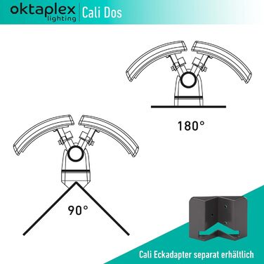 Світильник для вулиці Oktaplex Cali Dos, поворотний, LED, 40 Вт, 3000K, IP65, антрацит, настінний прожектор