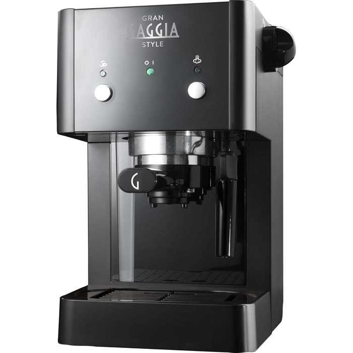 Кавоварка Gaggia RI8423/11 GranGaggia Style, еспресо-машина, 15 бар, для меленої кави та чалд, чорна
