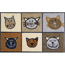 Килимок для підлоги wash+dry Miau Miau 50x75 см, для внутрішнього та зовнішнього використання, машинне прання