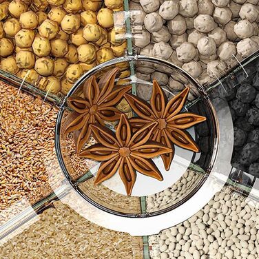 Обертовий диспенсер для сипучих продуктів, контейнер для зберігання круп, рису, мюслі, герметичний кухонний органайзер