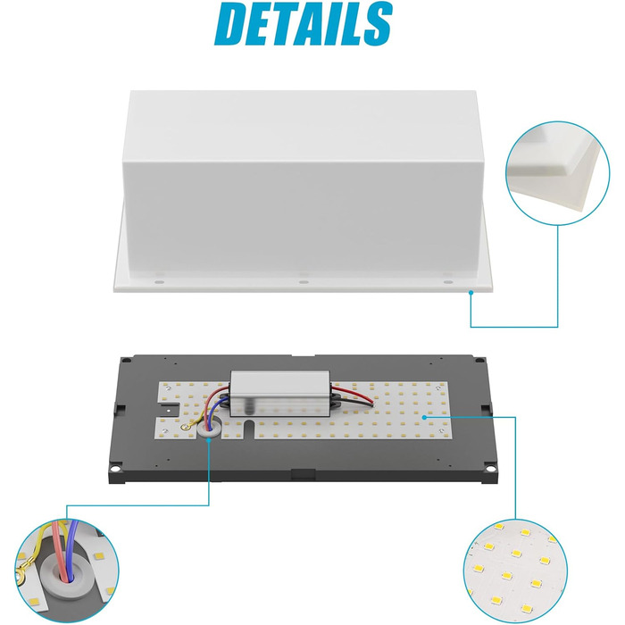 Klighten LED вуличний настінний світильник IP65, водонепроникний, 3000K, прямокутний, для дому, тераси, саду, антрацит