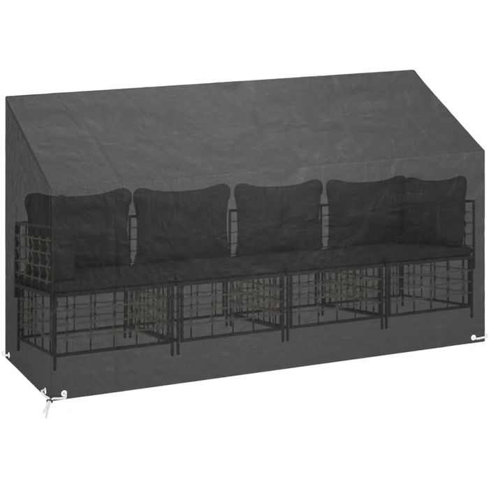 Чохол для садової лавки LAPOOH 210x70x70/88 см, поліетилен, водонепроникний, з 12 люверсами, захисна накидка для садових меблів та балконних меблів